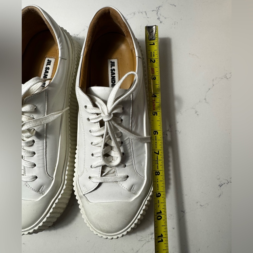 Jil Sander White Leather Platform Sneakers – Size 39 – Excellent Condition - Picture 8 of 9